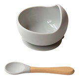 Silicone Bowl and Spoon Set (Grey)