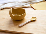 Silicone Bowl and Spoon Set (Mustard)