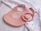 Silicone Bib, Pacifier Clip & Teether Set (Donut Worry be Happy)