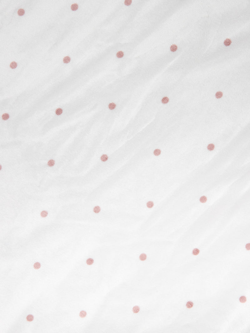 Minky Blanket (White With Pink Dots)