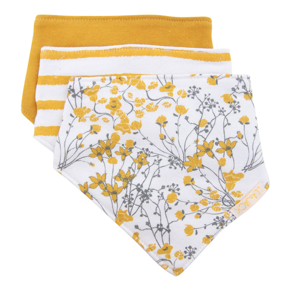 Bandanna Bib and Socks Set (Mustard Yellow/Floral)