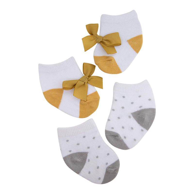 Bandanna Bib and Socks Set (Mustard Yellow/Floral)