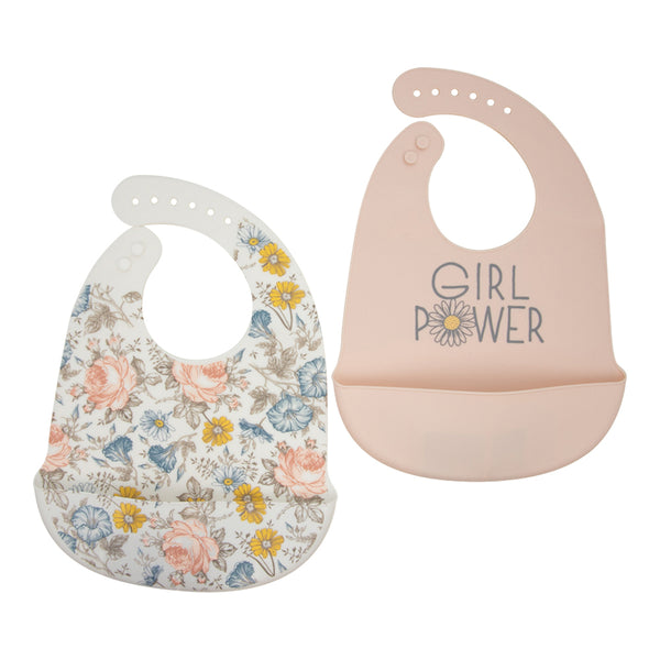 Silicone Bibs  (Pink and Floral)