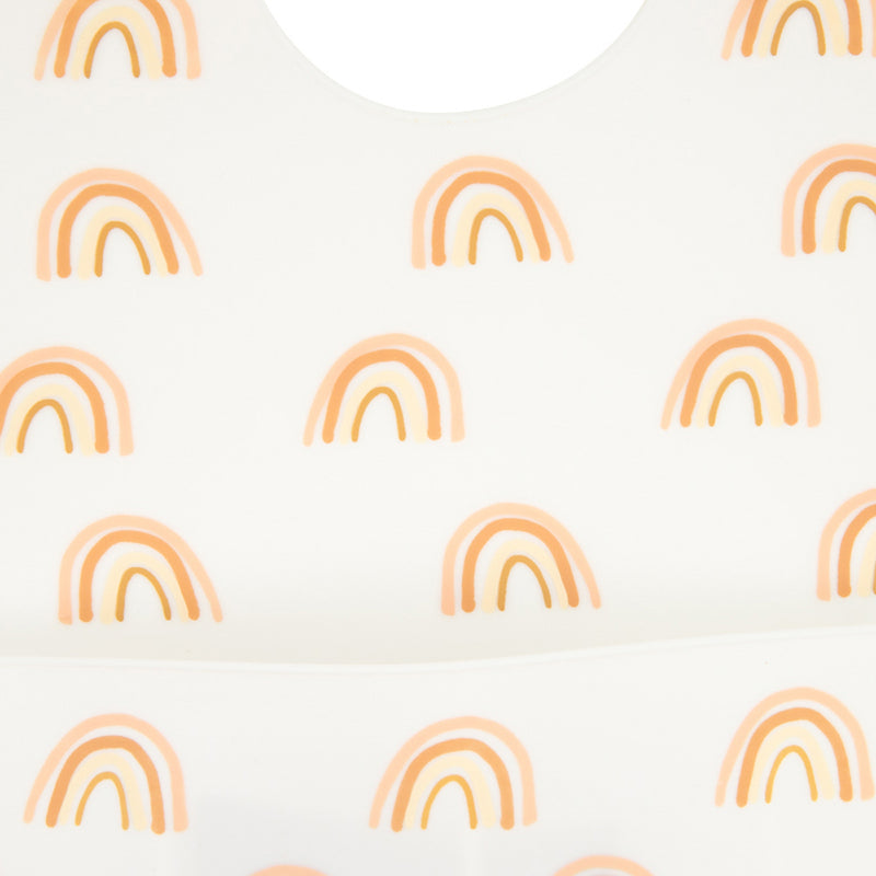 Silicone Bibs  (Peach & White)