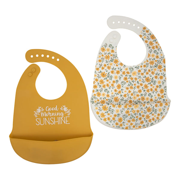 Silicone Bibs (Mustard and Floral)