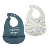 Silicone Bibs (Blue & White)