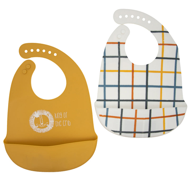 Silicone Bibs  (Yellow & White)