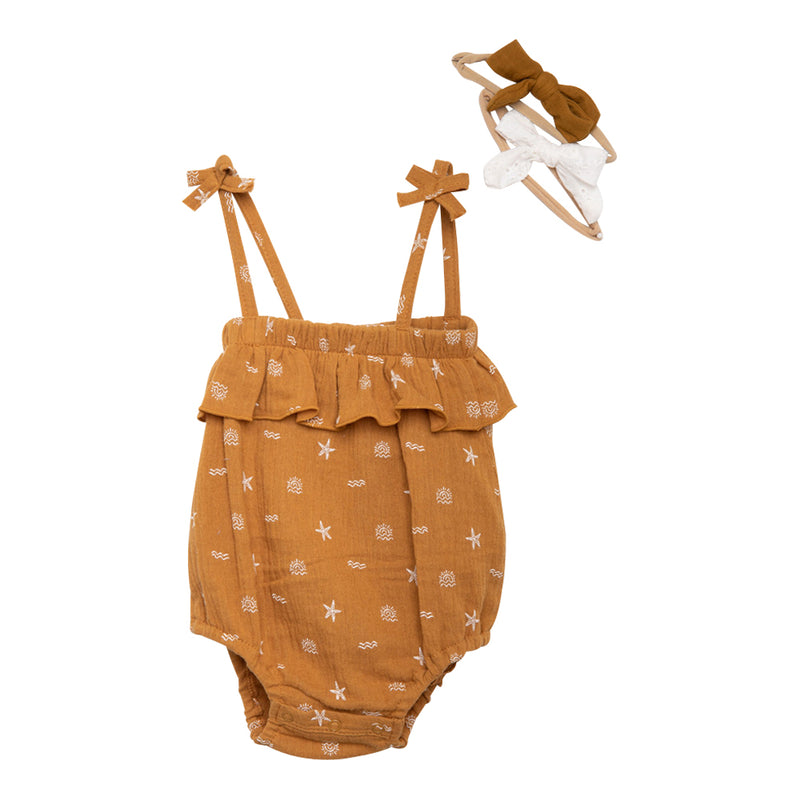 Romper & Headbands Set (Beach Sunset)