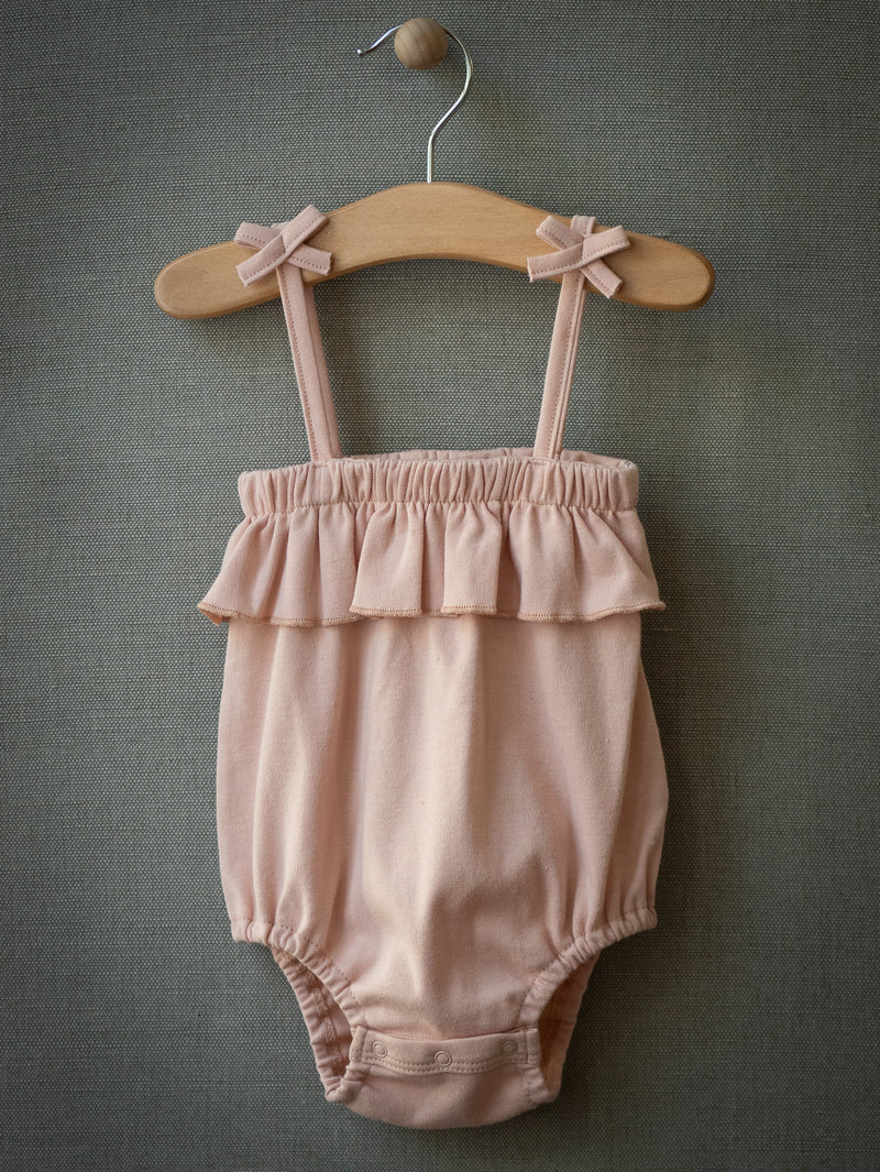 Ruffle Romper Set (Peach/Hawaiian Floral)