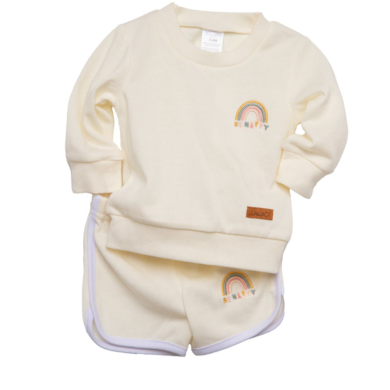 French Terry pull over set (Yellow, Rainbow)