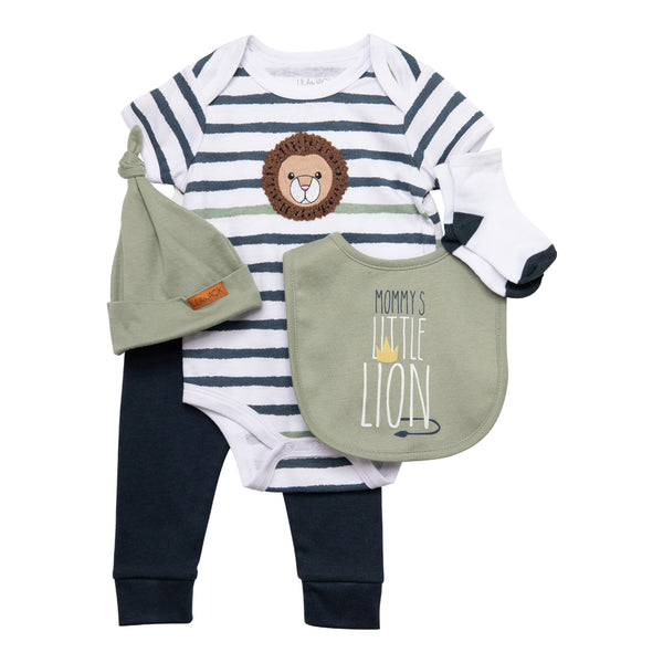 Short Sleeve Pants Set ("Mommy's Little Lion"/ Stripe)