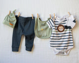 Short Sleeve Pants Set ("Mommy's Little Lion"/ Stripe)