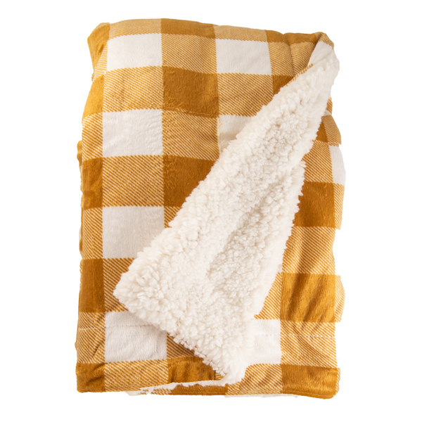 Minky Blanket (Mustard Buffalo Chex)